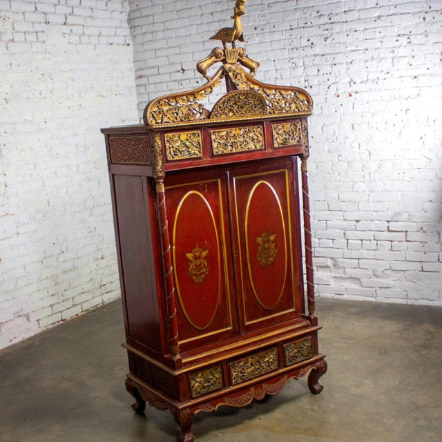 Handsome antique Indonesian Maduran Imperial wedding or “Jodang” dowry chest for Groom composed of camphor wood with hand...
