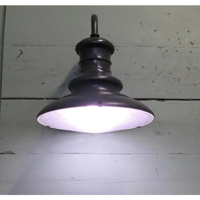Industrial Large Industrial Gun Metal Wall Light, 1930 For Sale - Image 3 of 8