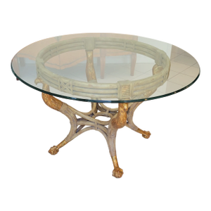 Maitlan Smith Style, Round Table With Glass Top