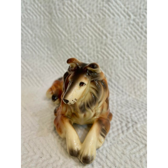 Figurative 1985 Lefton Porcelain Lassie Collie Dog Figurine For Sale - Image 3 of 7