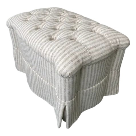 Tufted Ottoman With Skirt For Sale