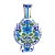 Blue/Green Ceramic Floral Indian Vase For Sale