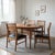 A beautifully crafted set of four vintage mid‑century dining chairs by Lane, featuring warm walnut frames, sculptural...