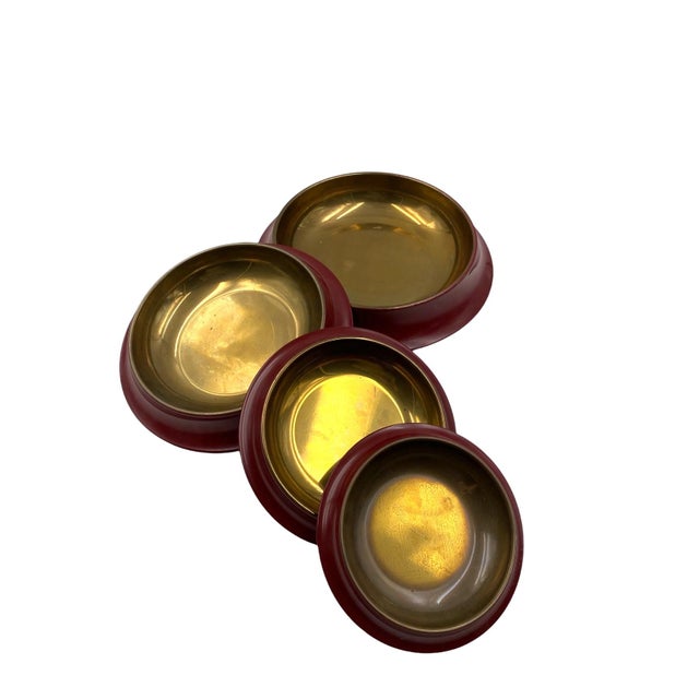 1970s Sculptural Pagoda Shaped Stacked Brass Trays / Vide Poche, Angelo Mangiarotti Italy - 4 Piece Set For Sale - Image 10 of 12