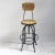 Farmhouse Wood & Iron Adjustable Stool W/ Seatback For Sale - Image 4 of 6