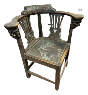 Late 19th Century Carved Oak Corner Chair
