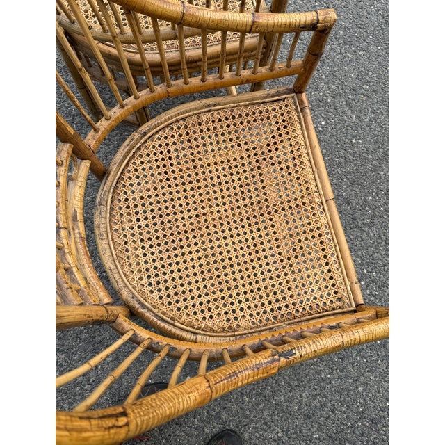 1970s 1970s Pair of Fancy Brighton Pavilion Arm Chairs Bamboo For Sale - Image 5 of 8