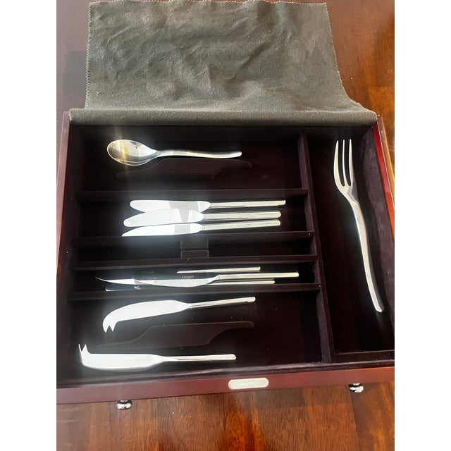 French Christofle Flatware Service With Original Woode For Sale - Image 3 of 7