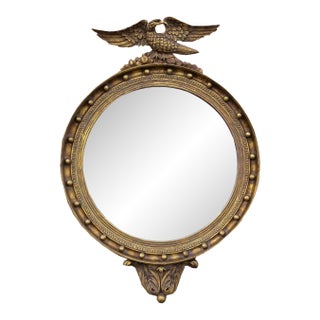 Vintage Federal Style Eagle Mirror With Gold Finish For Sale