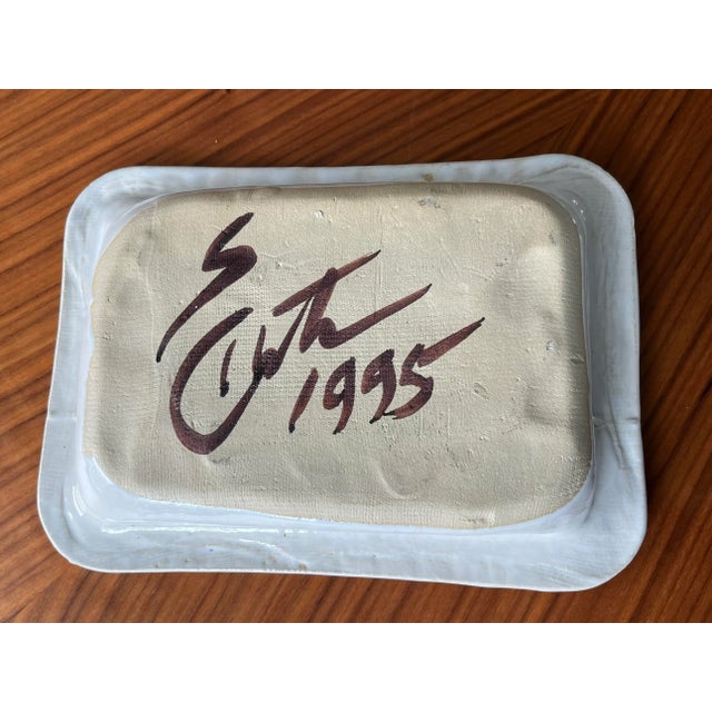 Turquoise 1995 Sally Christopher Pottery Fish Dish-Signed For Sale - Image 8 of 8