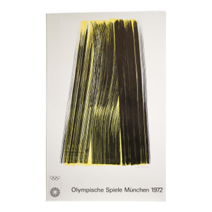1972 Munich Olympics Lithograph Poster - Hans Hartung - Brushstrokes