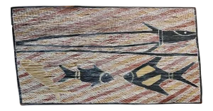Djakandarra -Barracuda Fish -1960s Australian Aboriginal Painting