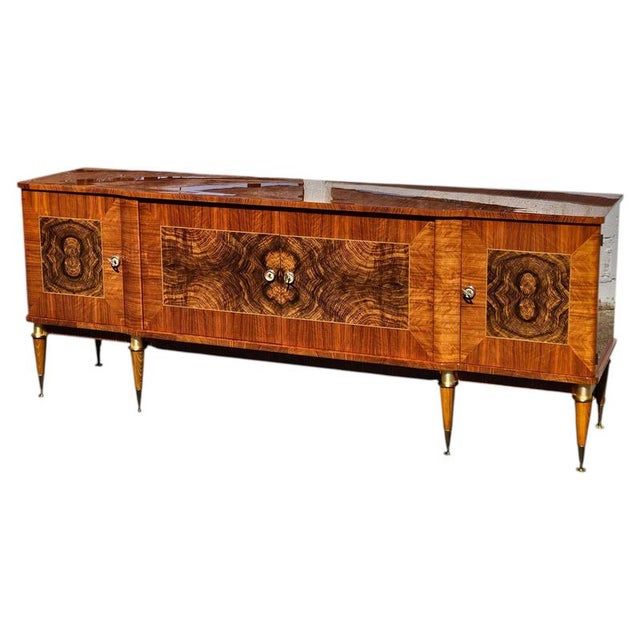 Mid-Century Modern French Sideboard in Burlwood, 1960s For Sale - Image 6 of 18