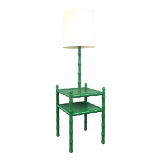 1950s Faux Bamboo Lamp Table For Sale