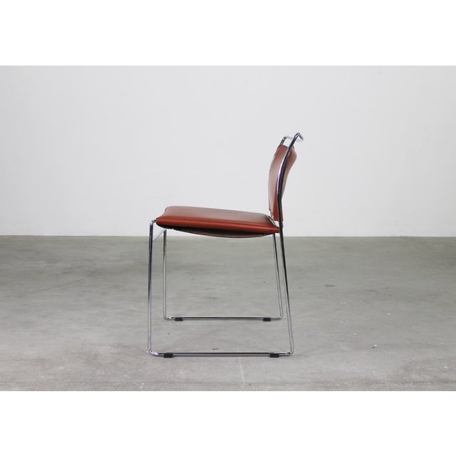 Silver Tulu Chairs in Leather and Steel by Kazuhide Takahama for Simon Gavina, 1970s, Set of 12 For Sale - Image 8 of 11