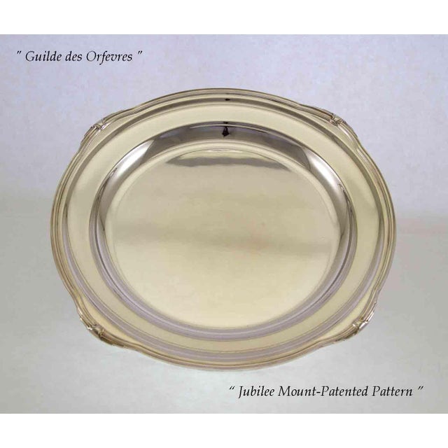 1970’s Vintage/New Silver Set of 2 Including 1 Round Platter & 1 Sauce/ Boat & Tray, With Jubilee, Patented Pattern For Sale - Image 4 of 15