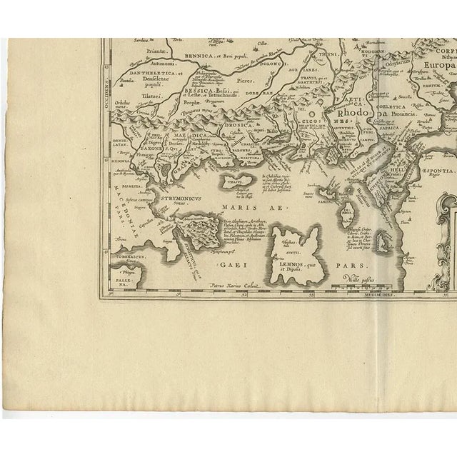 Antique Map of Thracia Greece by J. Janssonius, 1650 For Sale - Image 5 of 9