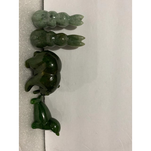 Gemstone Vintage Carved Jade Animal Figurines - Set of 4 For Sale - Image 7 of 10
