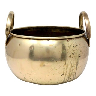 Vintage Large Brass Pot For Sale