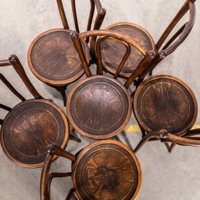 French Hooped Back Dining Chairs from Baumann, 1950s, Set of 6 For Sale - Image 3 of 9