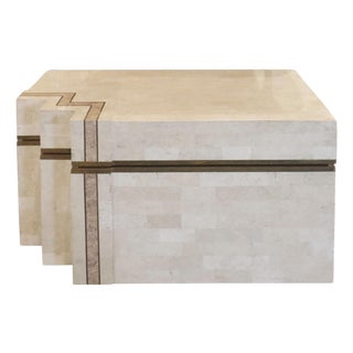 1970s Tessellated Travertine Chest For Sale