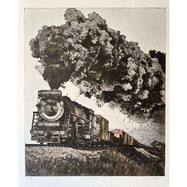 1980s John Collette, Freight Train, 1985, Etching For Sale - Image 5 of 6