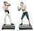John L. Sullivan & James J. Corbett, American Painted in Color Boxer Sculptures, Boston Strong Boy by Arthur Waagen, c.1895, Set of 2 For Sale