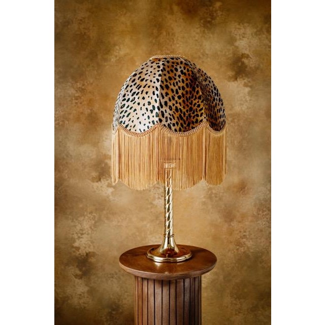 Not Yet Made - Made To Order The Barbara Leopard Print Fringed Lampshade - Small For Sale - Image 5 of 7