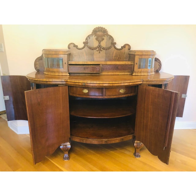Antique Wood & Glass German Buffet For Sale - Image 4 of 9