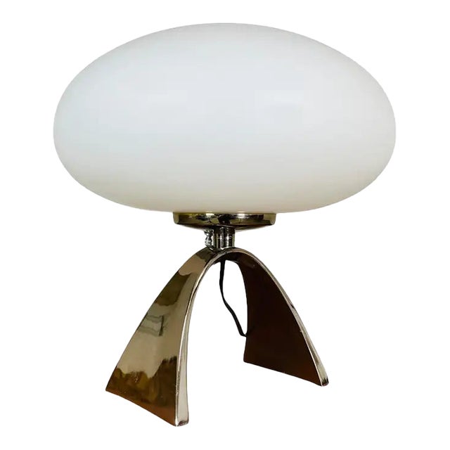 Vintage Laurel Arch Chrome Base Mushroom Table Lamp 1960s For Sale