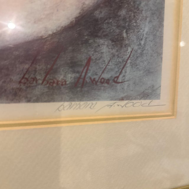 Rare Signed Limited Edition Barbara A. Wood Lithograph – "Forget Me Nots For Sale - Image 4 of 6