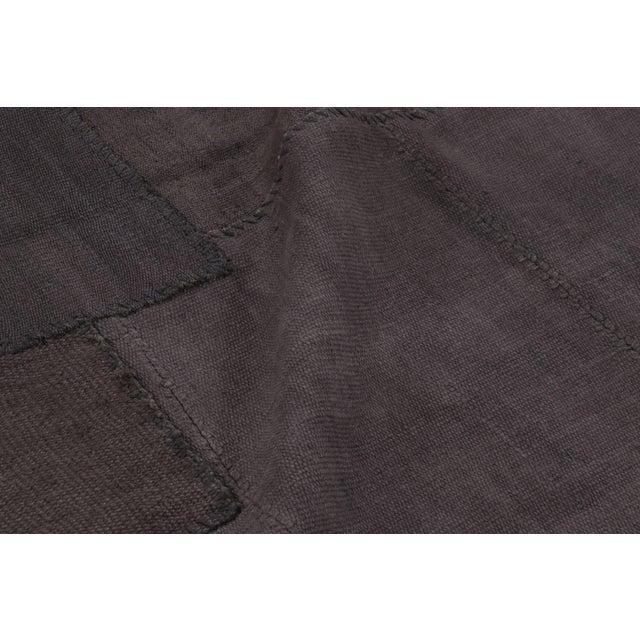 Textile Vintage Turkish Patchwork Rug, in Brown and Charcoal Tones - Rug & Kilim For Sale - Image 7 of 10