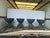 Spectacular set of 4 antique slate grey cast iron garden urns, beautiful indoors or outside, having lovely acanthus leaves...