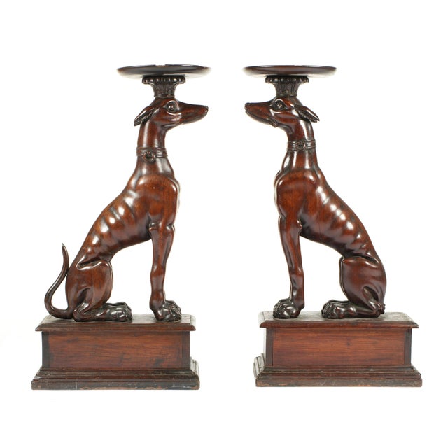 19th Century A Pair of Italian Carved Wood Dog Tables - Pedestals For Sale - Image 5 of 9
