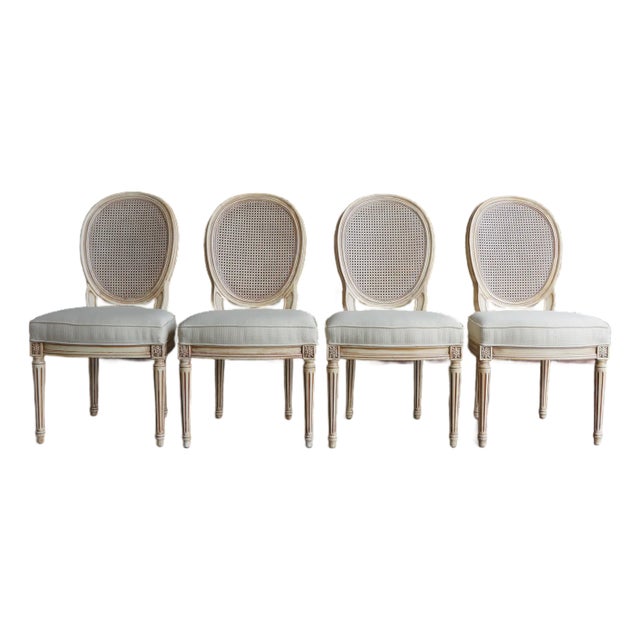 Henredon French Regency Cane Back Dining Side Chairs For Sale