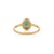18k Gold Natural Pear Cut Emerald and Diamond Halo Engagement Ring Size 4 For Sale - Image 10 of 17