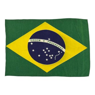 Vintage Wool Flag of Brazil For Sale