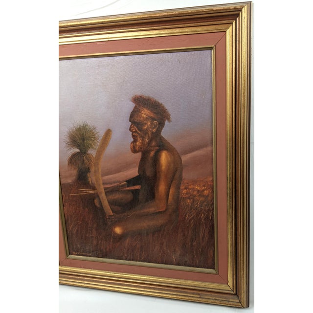 Late 20th Century Late 20th Century "The Lonely Hunter" by Alex McIvor, Signed Original Oil on Canvas of an Australian Aboriginal Elder For Sale - Image 5 of 15