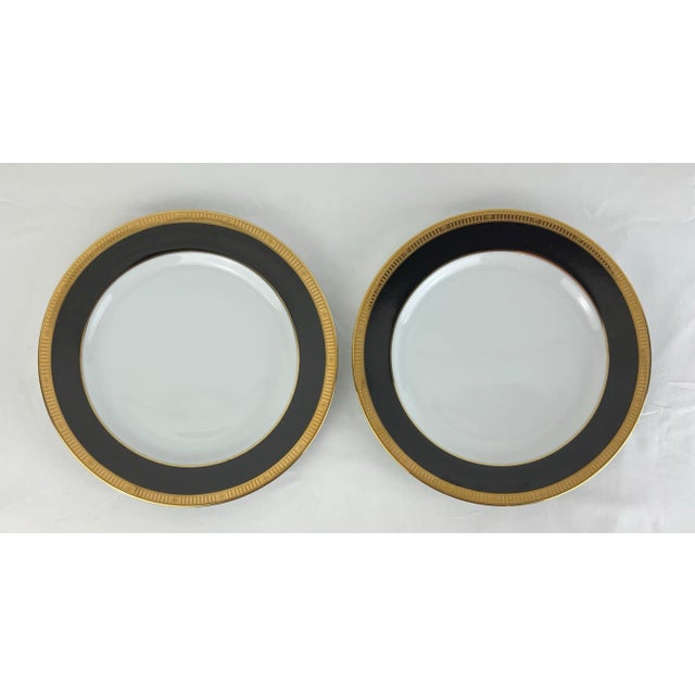 French Madison Noir Plates by Bernardaud / Set of 9 Plates Made in Limoges, France For Sale - Image 3 of 12