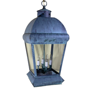 Large Vintage Solid Brass Hanging Lantern