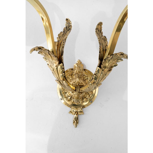 Metal Historistic Wall Lamp with Glass Shades, Vienna, 1890s For Sale - Image 7 of 18