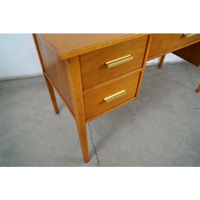 1950’s Mid-Century Modern Walnut 5-Drawer Desk For Sale - Image 11 of 12