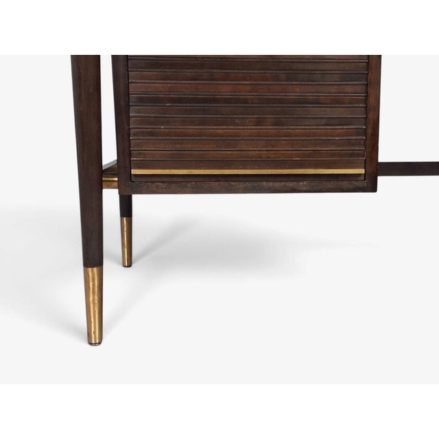 John Widdicomb, American Modern, Tambour Writing Desk, Walnut, Brass, Usa, 1960s For Sale - Image 10 of 13
