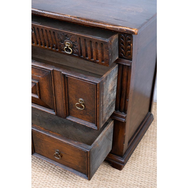 Antique Carved Oak Chest For Sale - Image 9 of 13