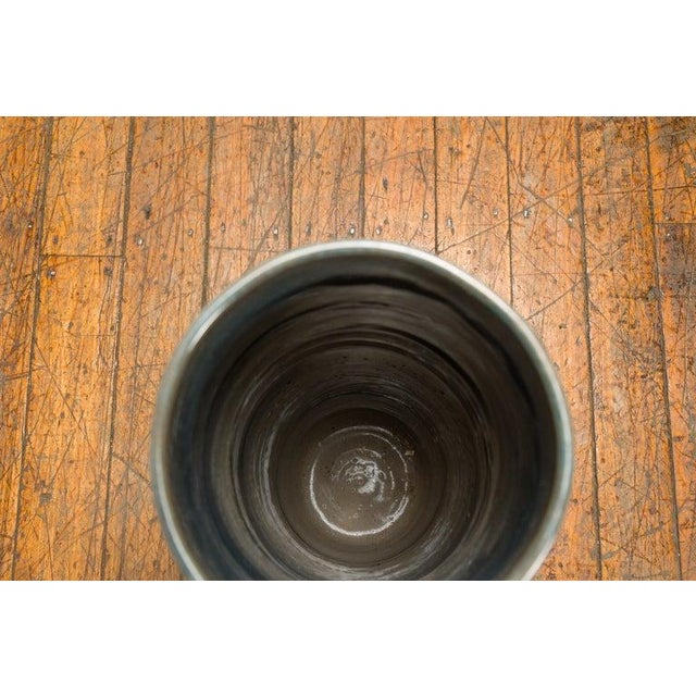 Artisan Made Prem Collection Blue Floor Ceramic Vase with Screen Patterns For Sale - Image 12 of 12