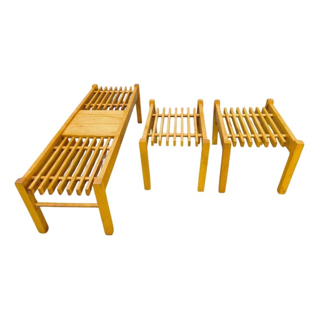 Mid-Century Wooden Plant Stands, Czechoslovakia, 1970s, Set of 3 For Sale