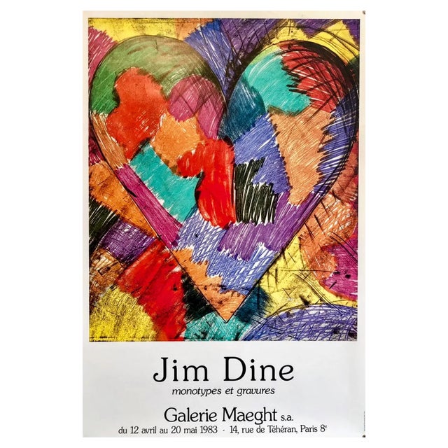 Jim Dine, Heart, Original Lithographic Poster, 1983 For Sale