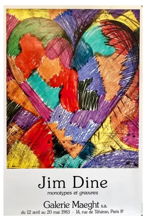 Jim Dine, Heart, Original Lithographic Poster, 1983