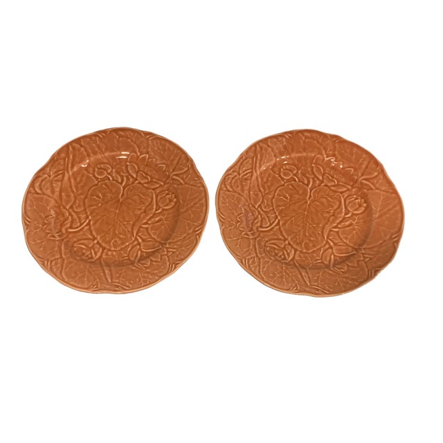 Pink Bordallo Pinheiro Pink Plates, a Set of 2 For Sale - Image 8 of 8