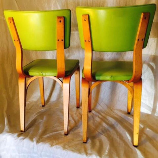 Lime Green Upholstered Dining Chairs a Pair Chairish